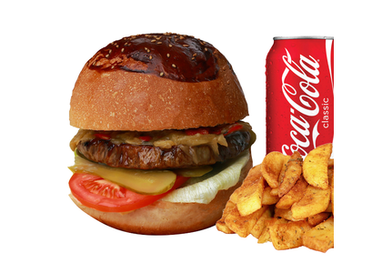 Köz Patlıcanlı Burger Menü