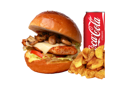 Mantarlı Tavuk Burger Menü